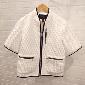 J. Crew White & Navy Jacket SZ Medium